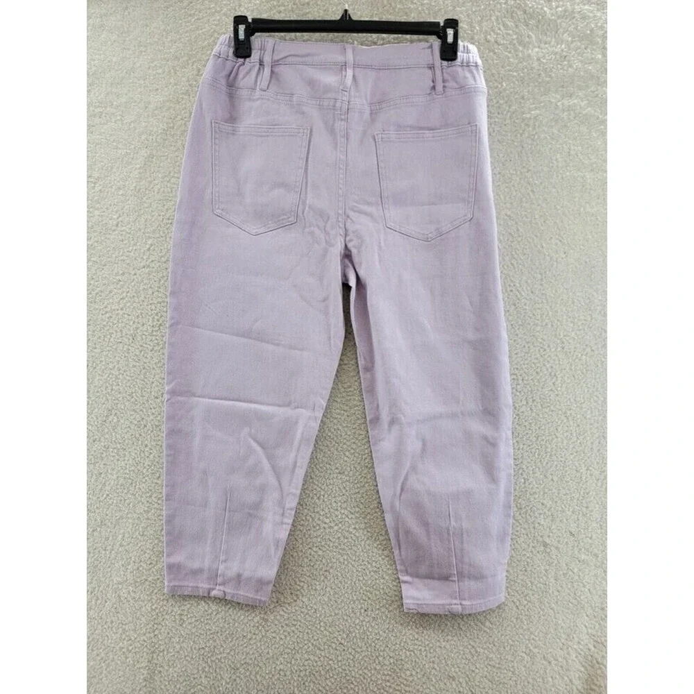 AQUA Jeans Size 28 Lavender Cropped Balloon Tapered Pant High Waist Casual Denim